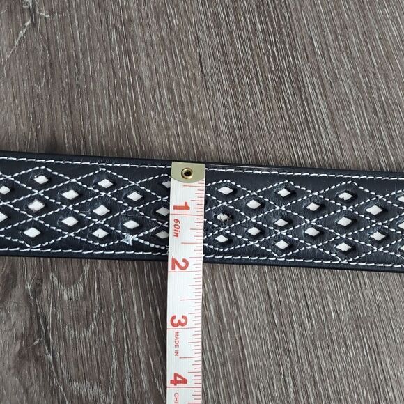 AUTHENTIC CHARRO BELT, CINTO VAQUERO NAVAJEADO, WESTERN RODEO LEATHER BELT 40 - Picture 5 of 5